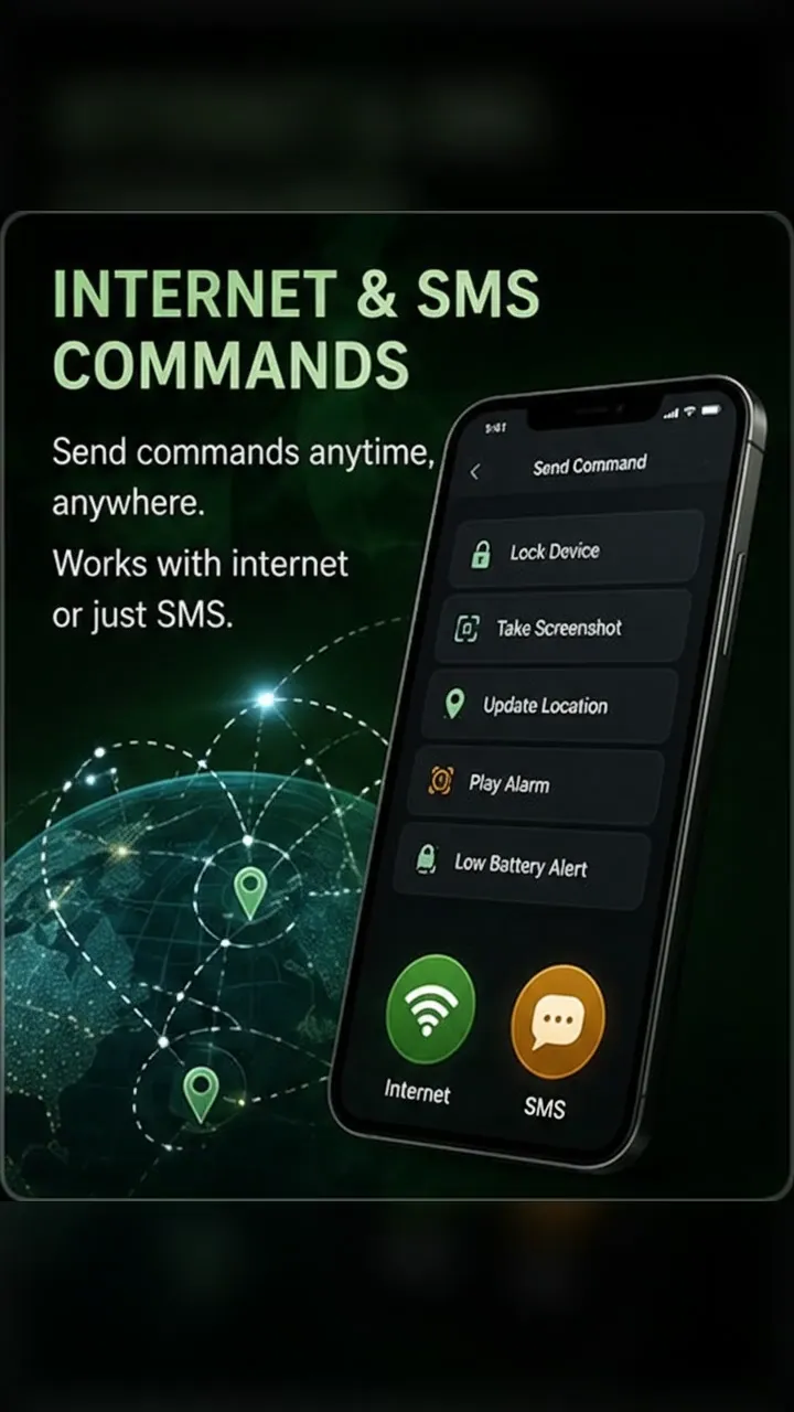 Vedetor Internet + SMS Commands visual